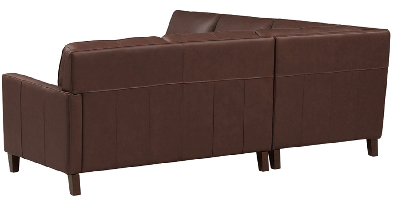 Ashby Leather Sectional Collection, Caramel Brown